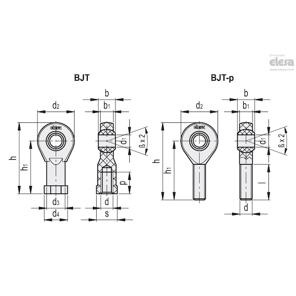 Rod End, Glass-Fibre Reinforced Polyamide Based (PA) Special Technopolymer, M12 Thrd Sz